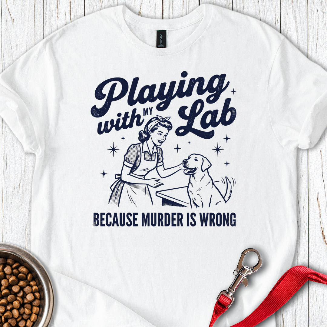 Playing With My Lab White