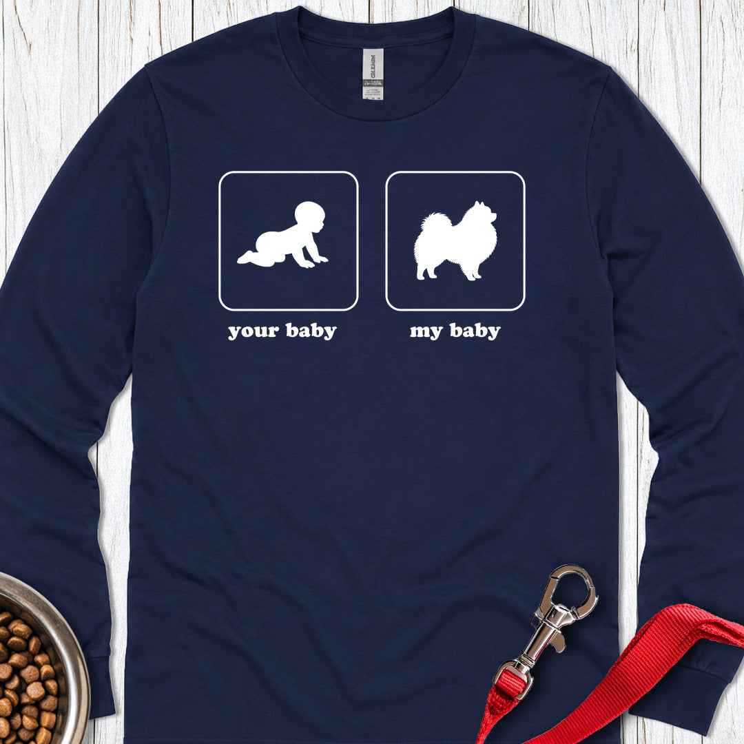 Pomeranian Baby Long Sleeve — Navy