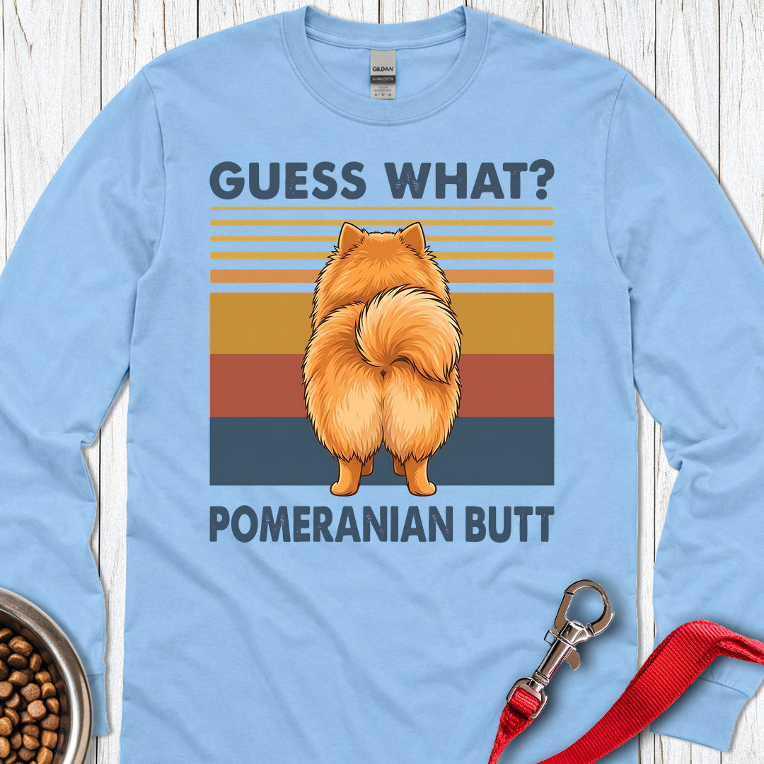 Pomeranian Butt Long Sleeve — Carolina Blue