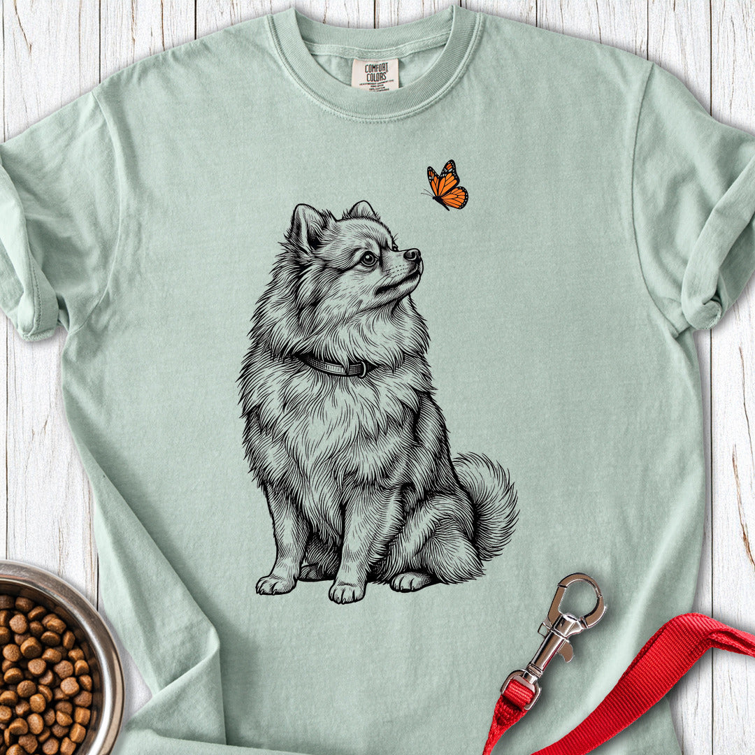 Pomeranian Butterfly Premium Tee — Bay
