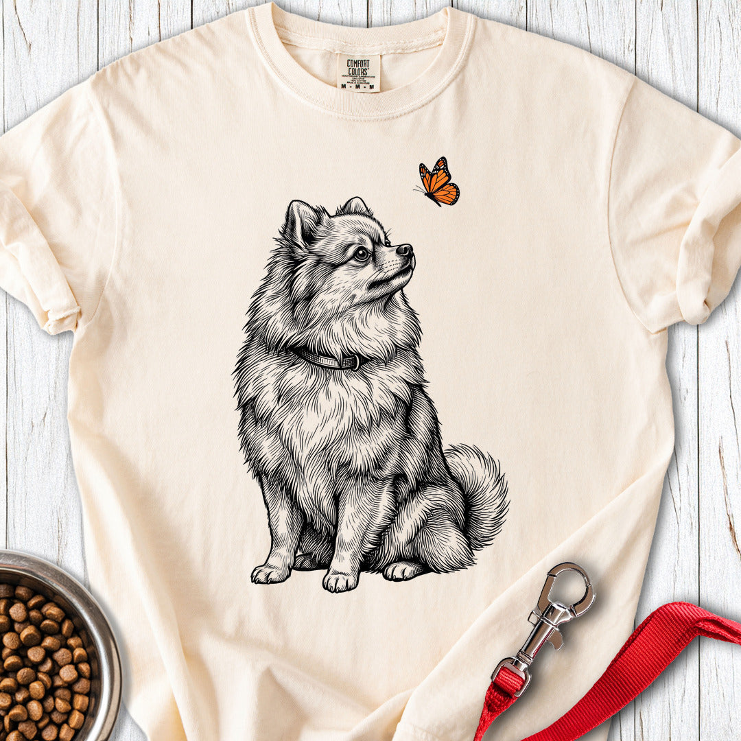 Pomeranian Butterfly Premium Tee — Ivory
