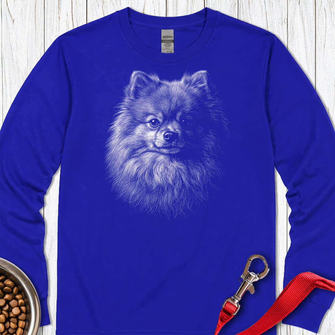 Pomeranian Engraved Long Sleeve — Royal