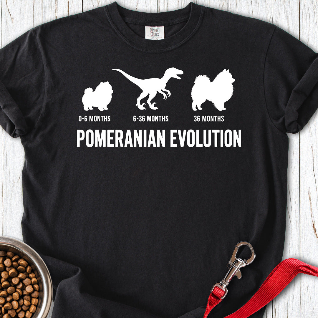 Pomeranian Evolution Premium Tee — Black