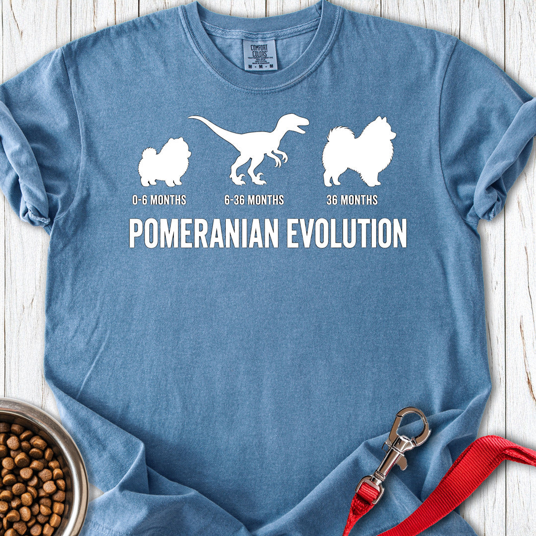 Pomeranian Evolution Premium Tee — Blue Jean