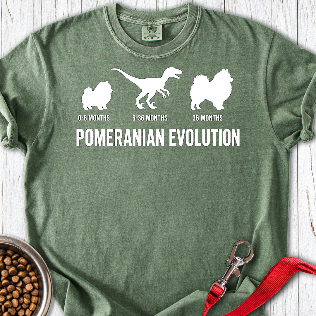 Pomeranian Evolution Premium Tee — Moss