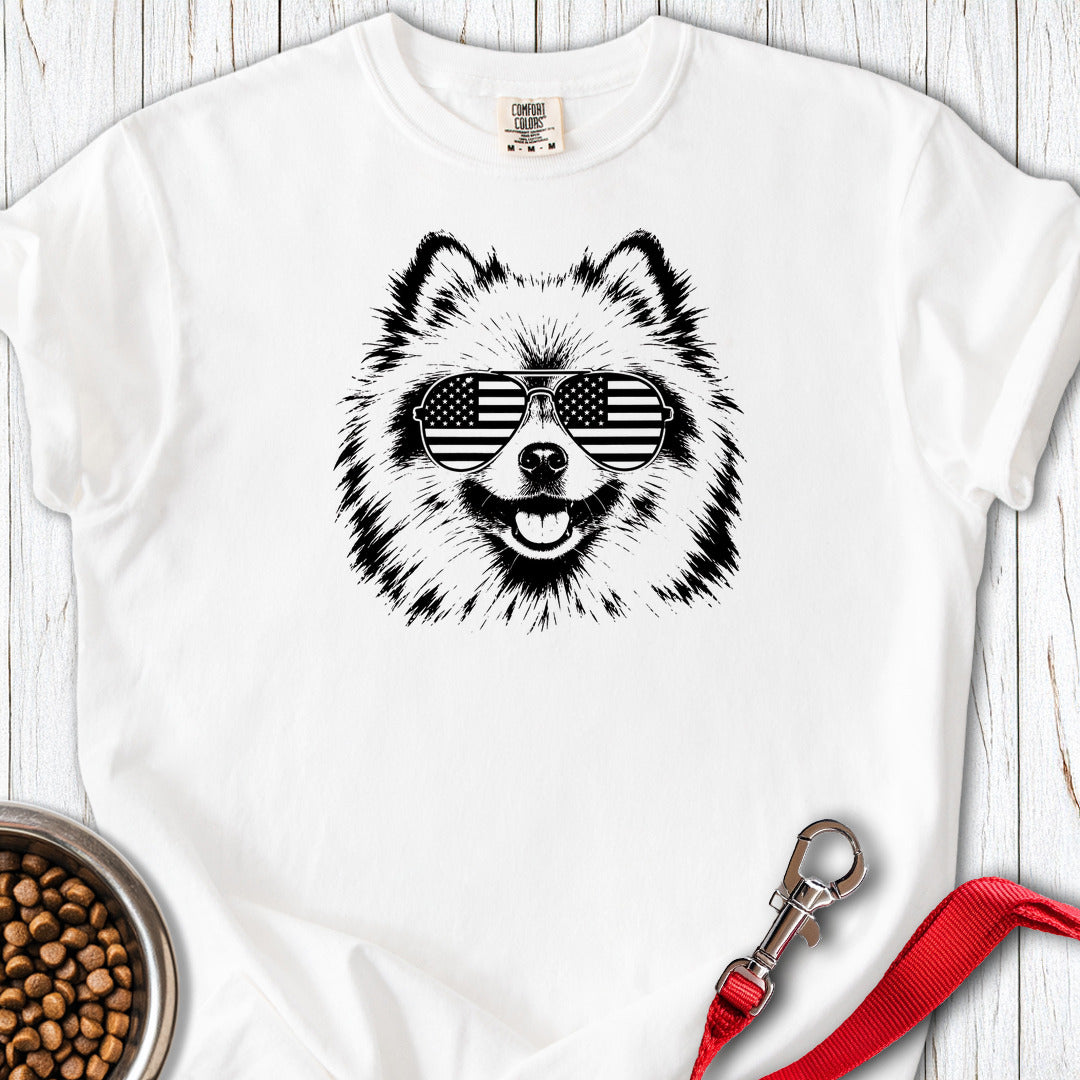 Pomeranian Flag Shades Premium Tee — White