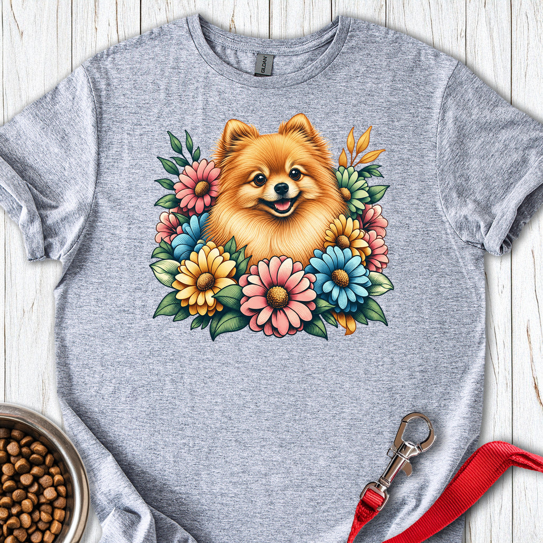 Pomeranian Flower Wreath — Sport Grey