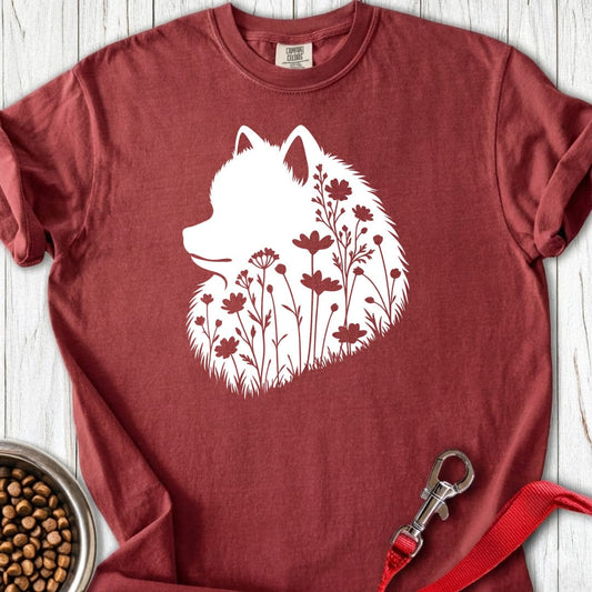 Pomeranian Flowers Premium Tee Brick
