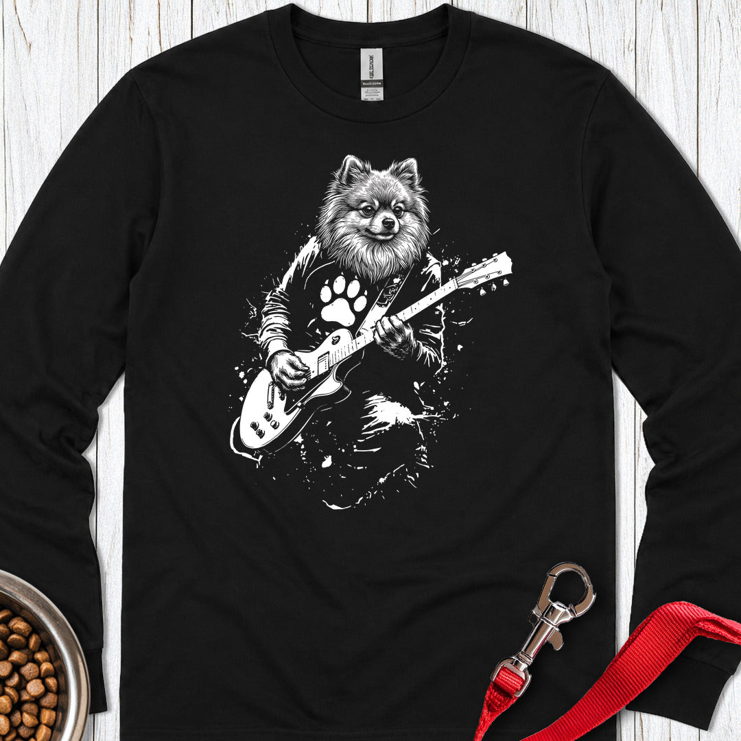 Pomeranian Guitar Long Sleeve — Black
