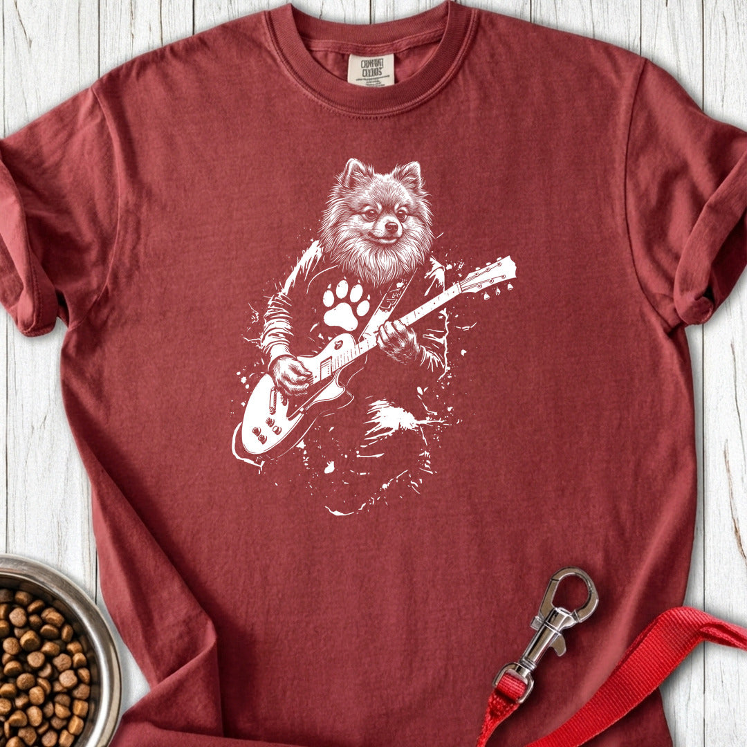 Pomeranian Guitar Premium Tee — Brick