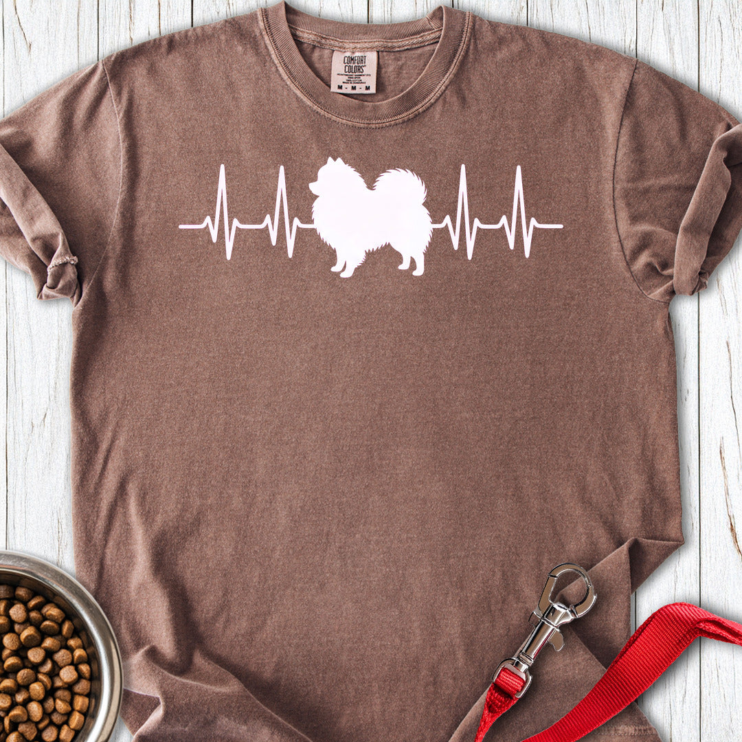 Pomeranian Heartbeat Premium Tee — Espresso