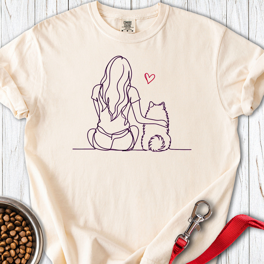 Pomeranian Hug Premium Tee — Ivory