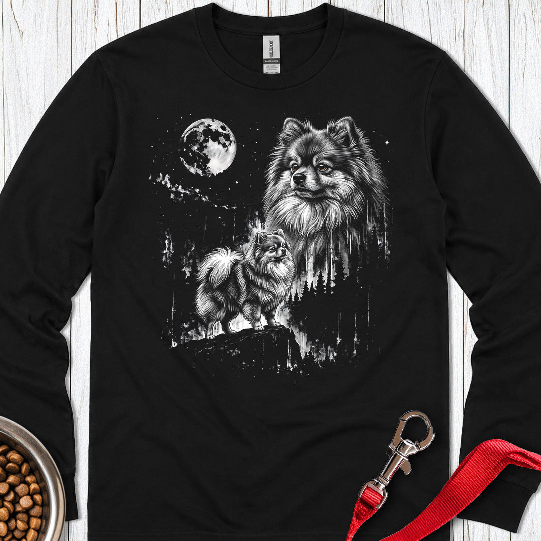 Pomeranian Moonlight Long Sleeve — Black
