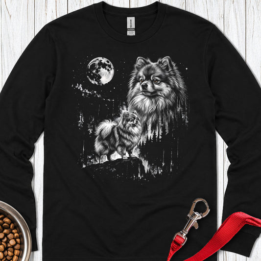 Pomeranian Moonlight Long Sleeve — Black
