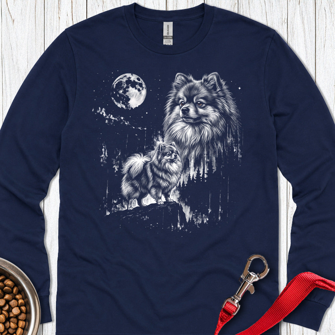 Pomeranian Moonlight Long Sleeve — Navy