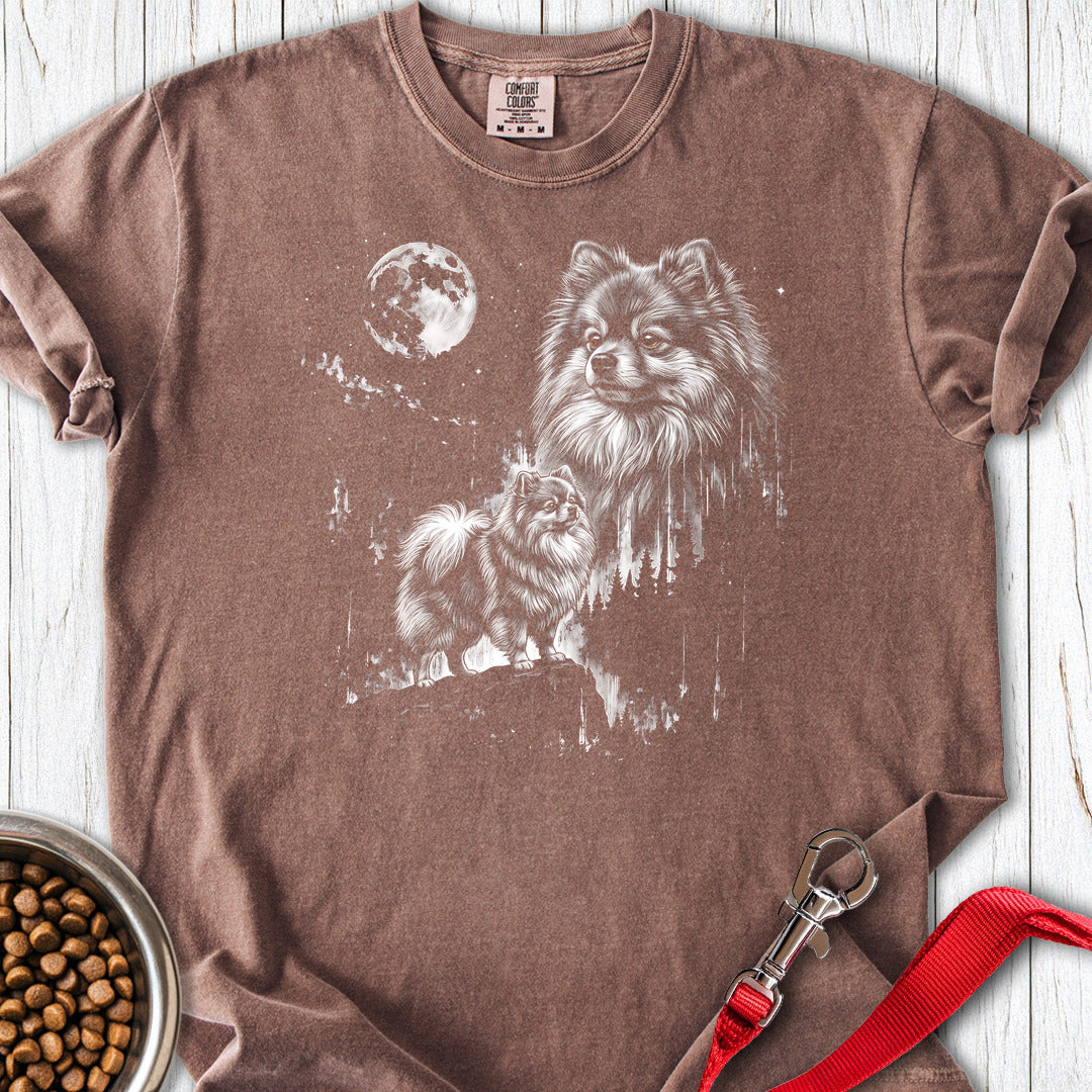 Pomeranian Moonlight Premium Tee — Espresso