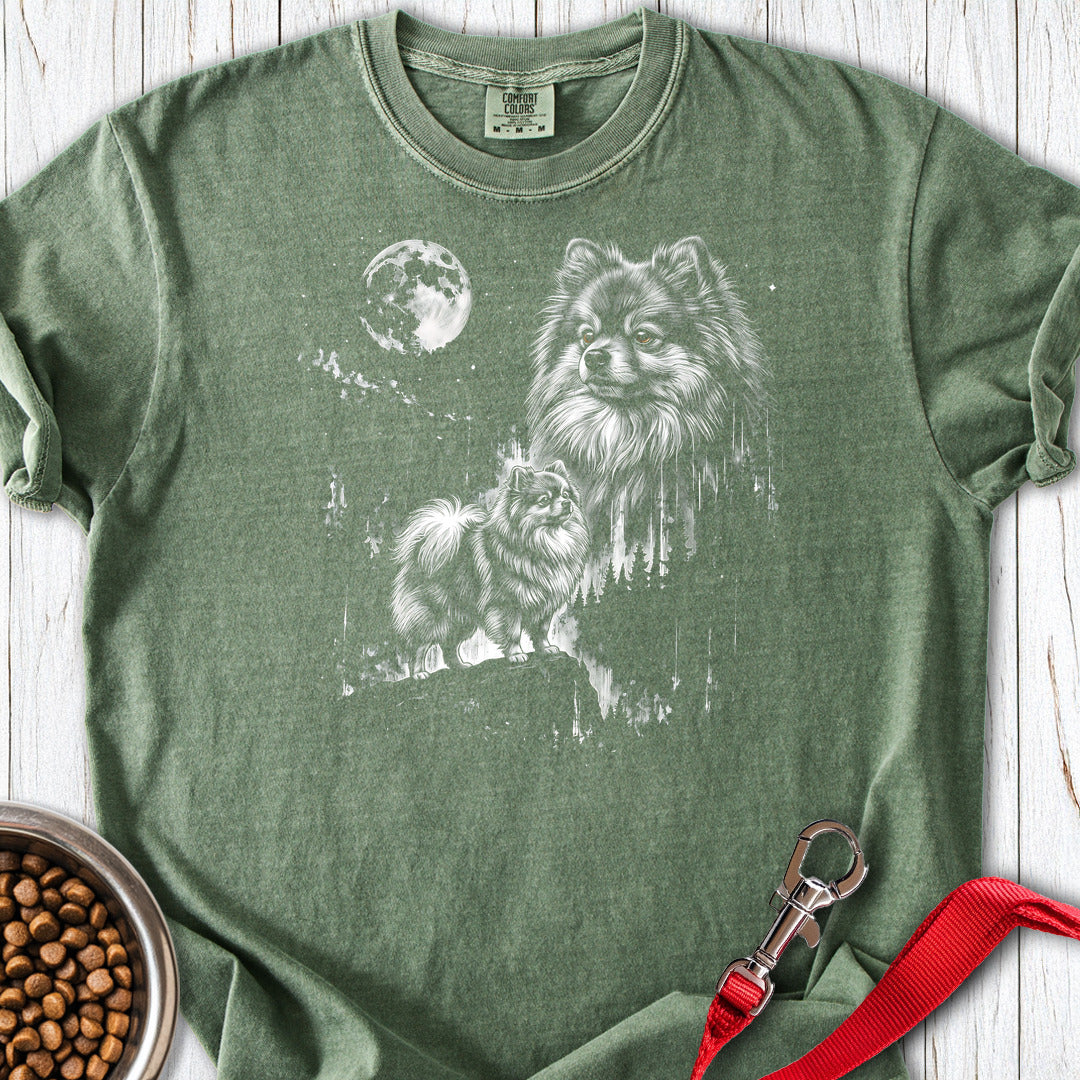 Pomeranian Moonlight Premium Tee — Moss
