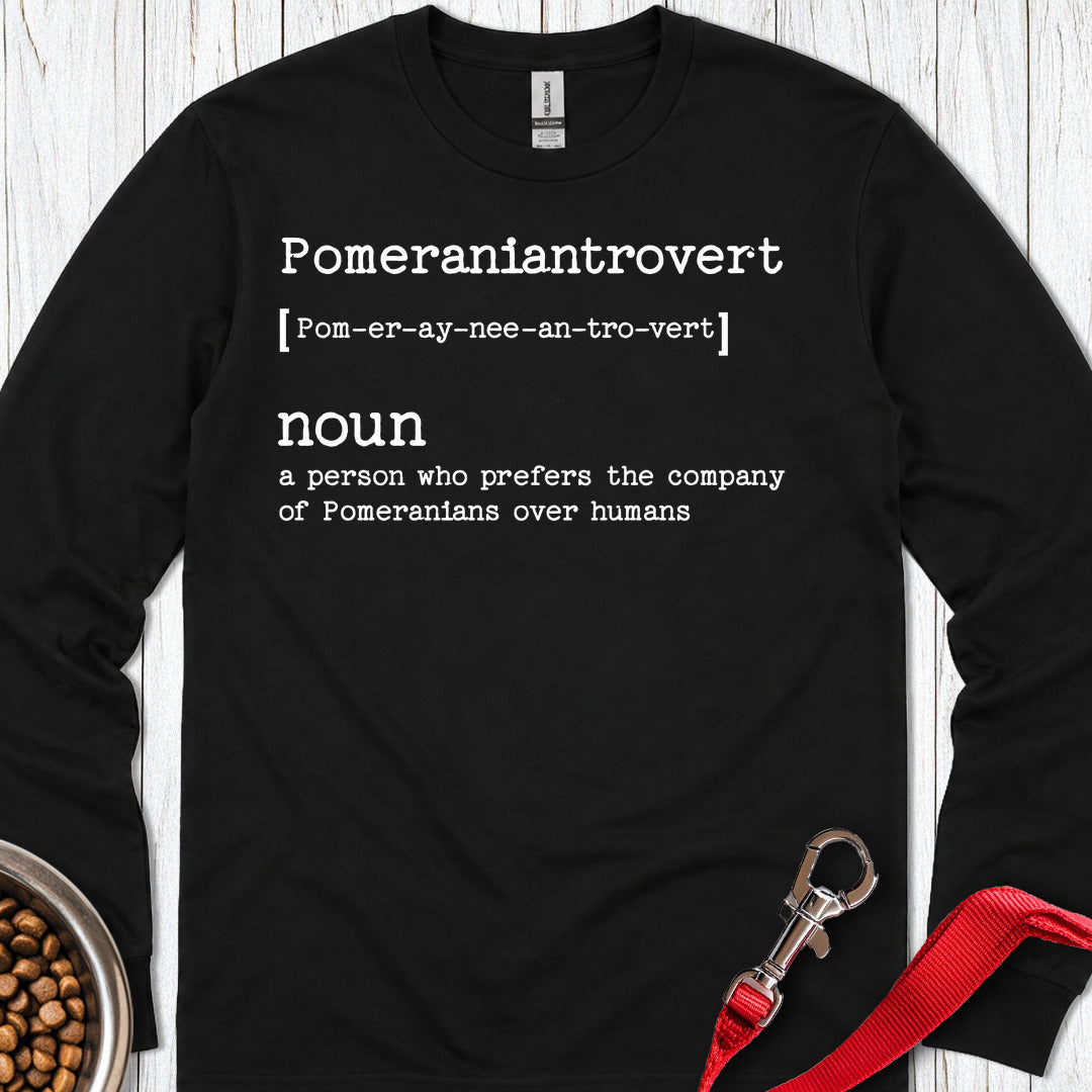 Pomeranian Pomeraniantrovert Long Sleeve — Black