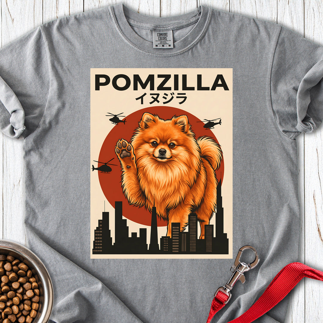 Pomeranian Pomzilla Premium Tee — Grey