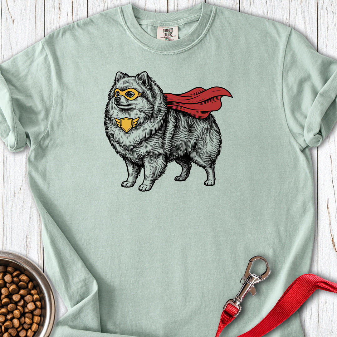 Pomeranian Superhero Premium Tee — Bay