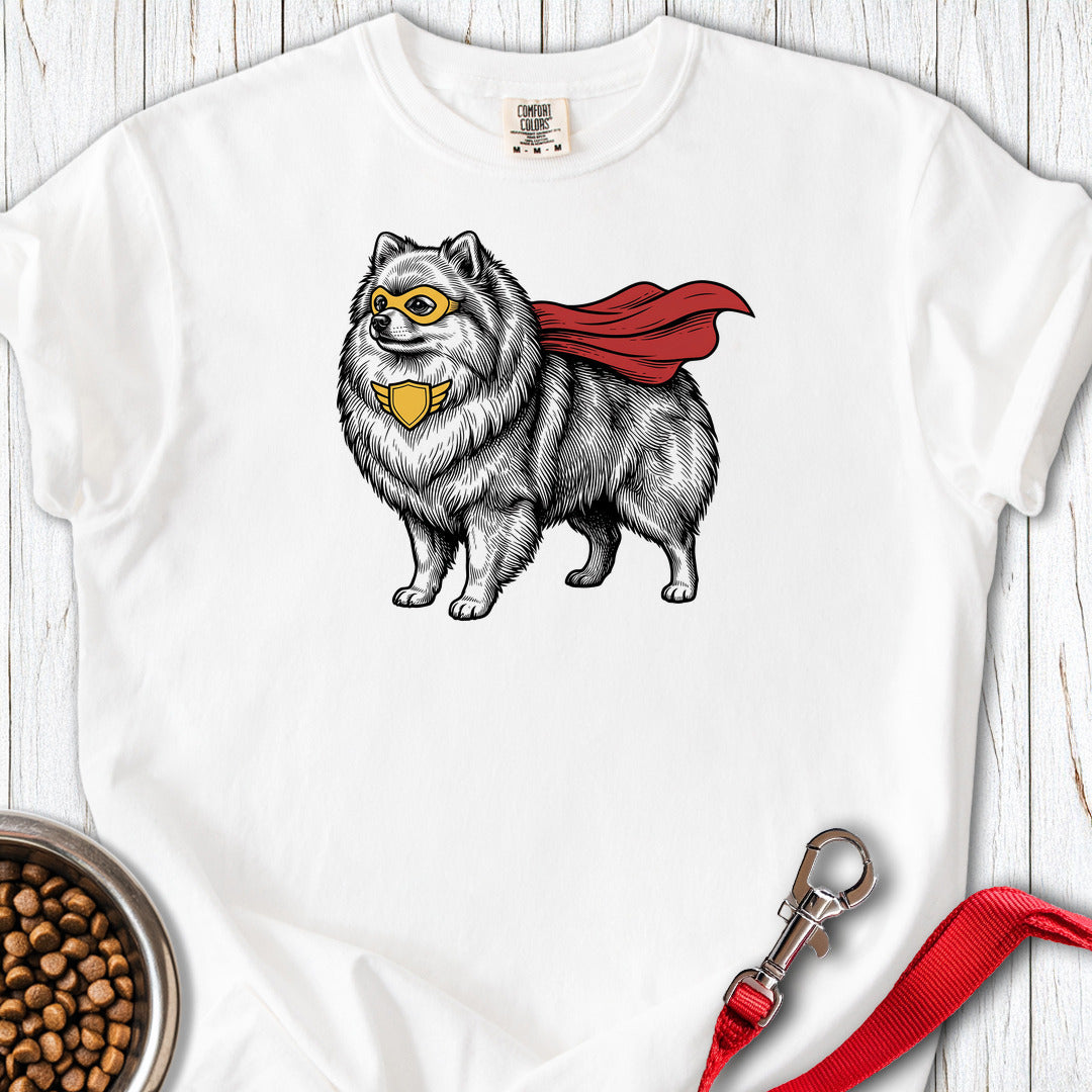 Pomeranian Superhero Premium Tee — White