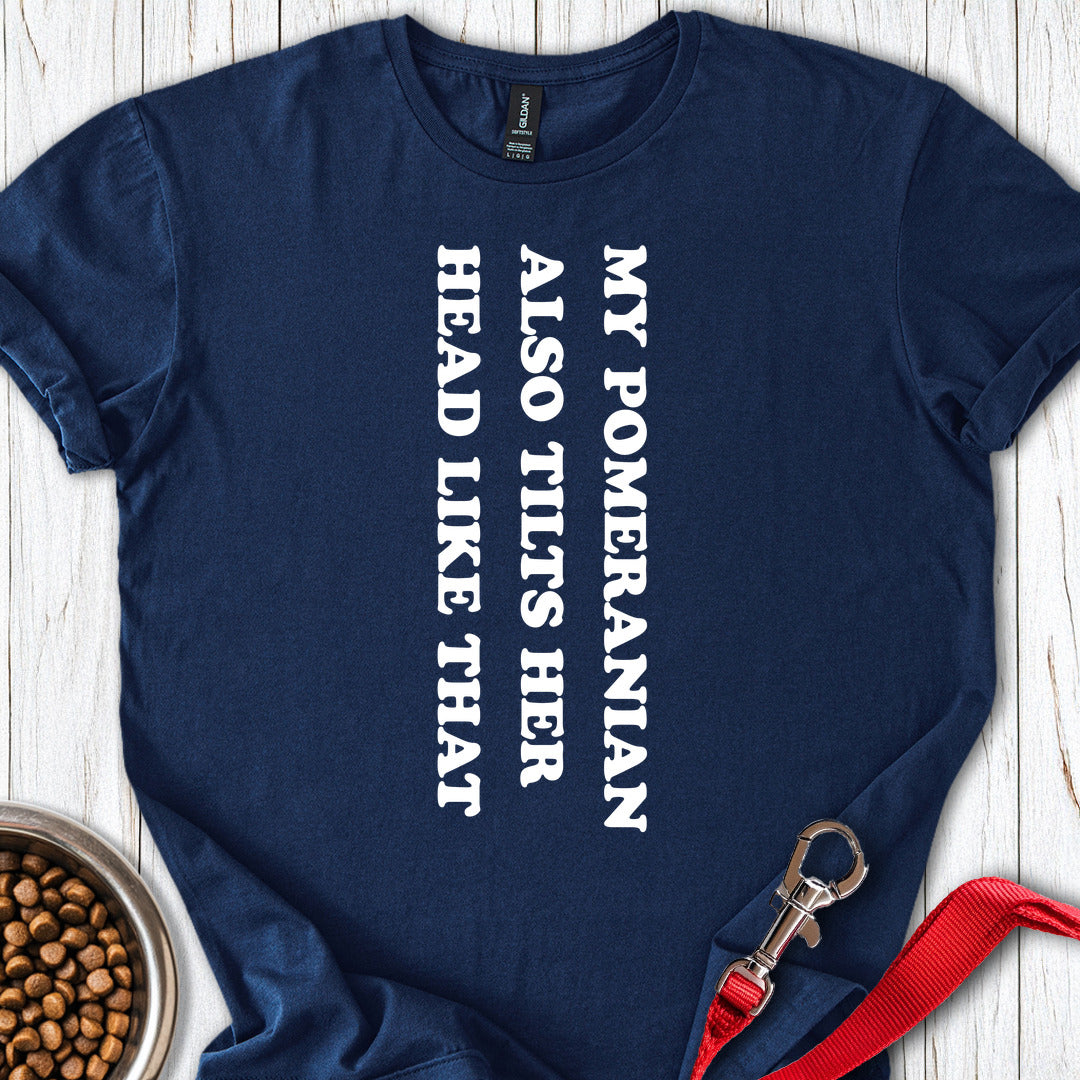 Pomeranian Tilts Her Head — Navy