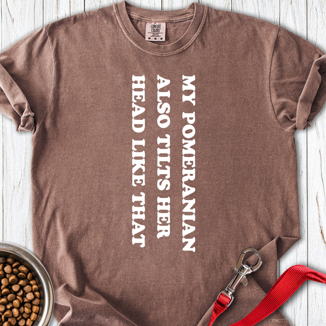 Pomeranian Tilts Her Head Premium Tee — Espresso