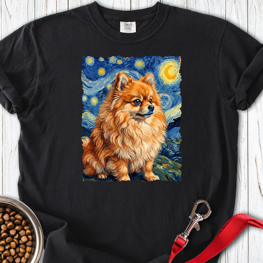 Pomeranian Van Gogh Premium Tee — Black