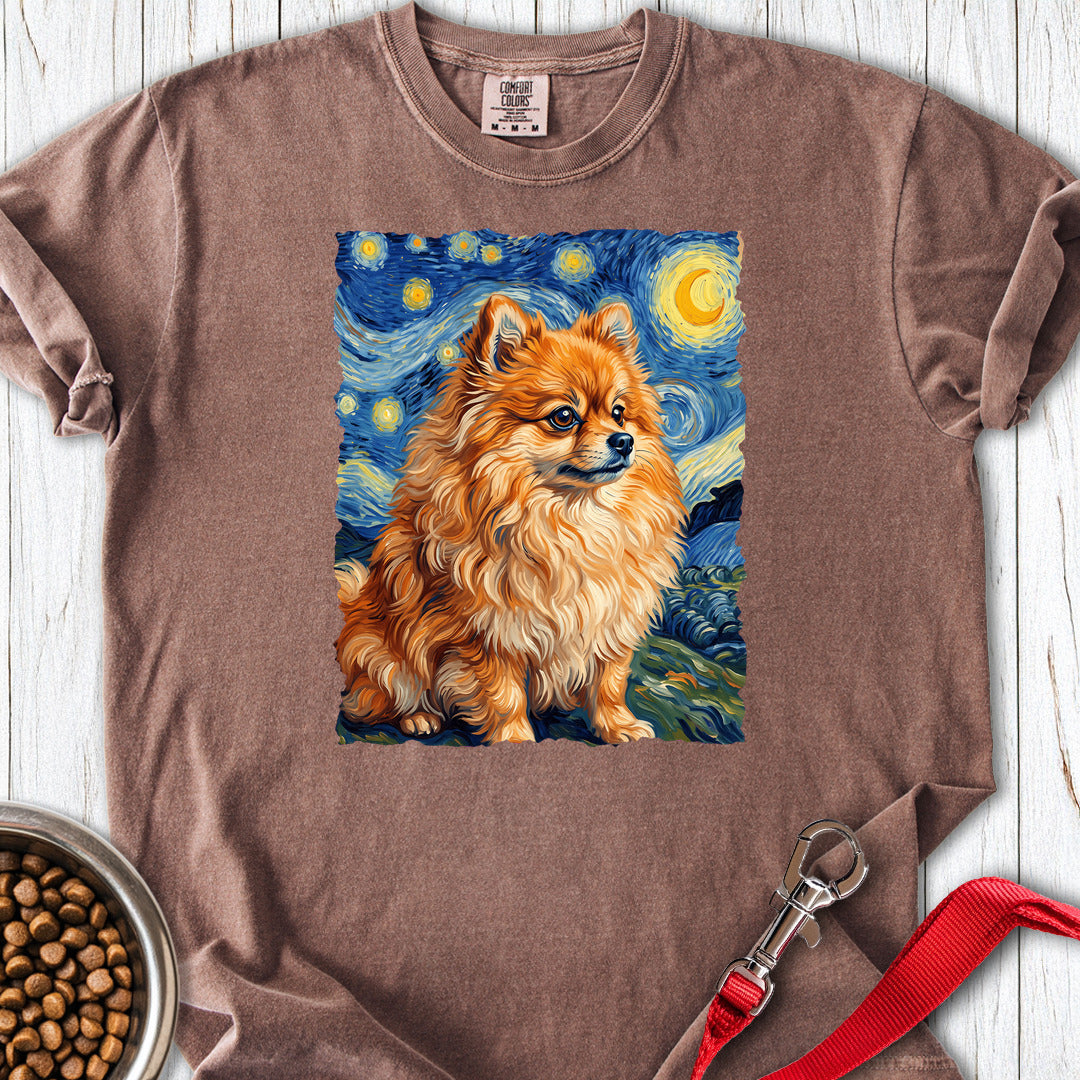 Pomeranian Van Gogh Premium Tee — Espresso
