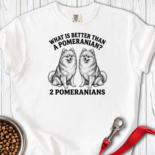 Pomeranian What Is Better Than One Premium Tee White