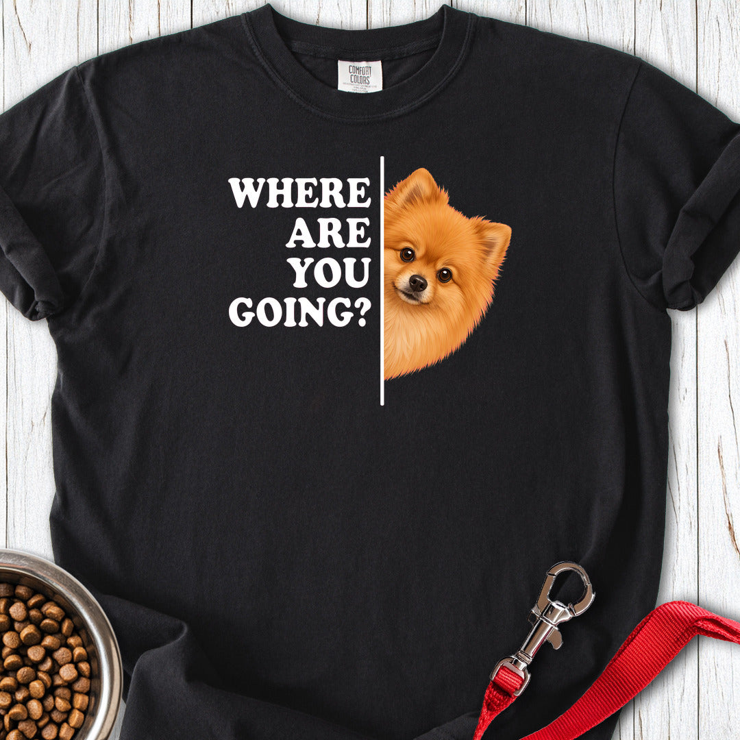 Pomeranian Where Are You Going Premium Tee — Black
