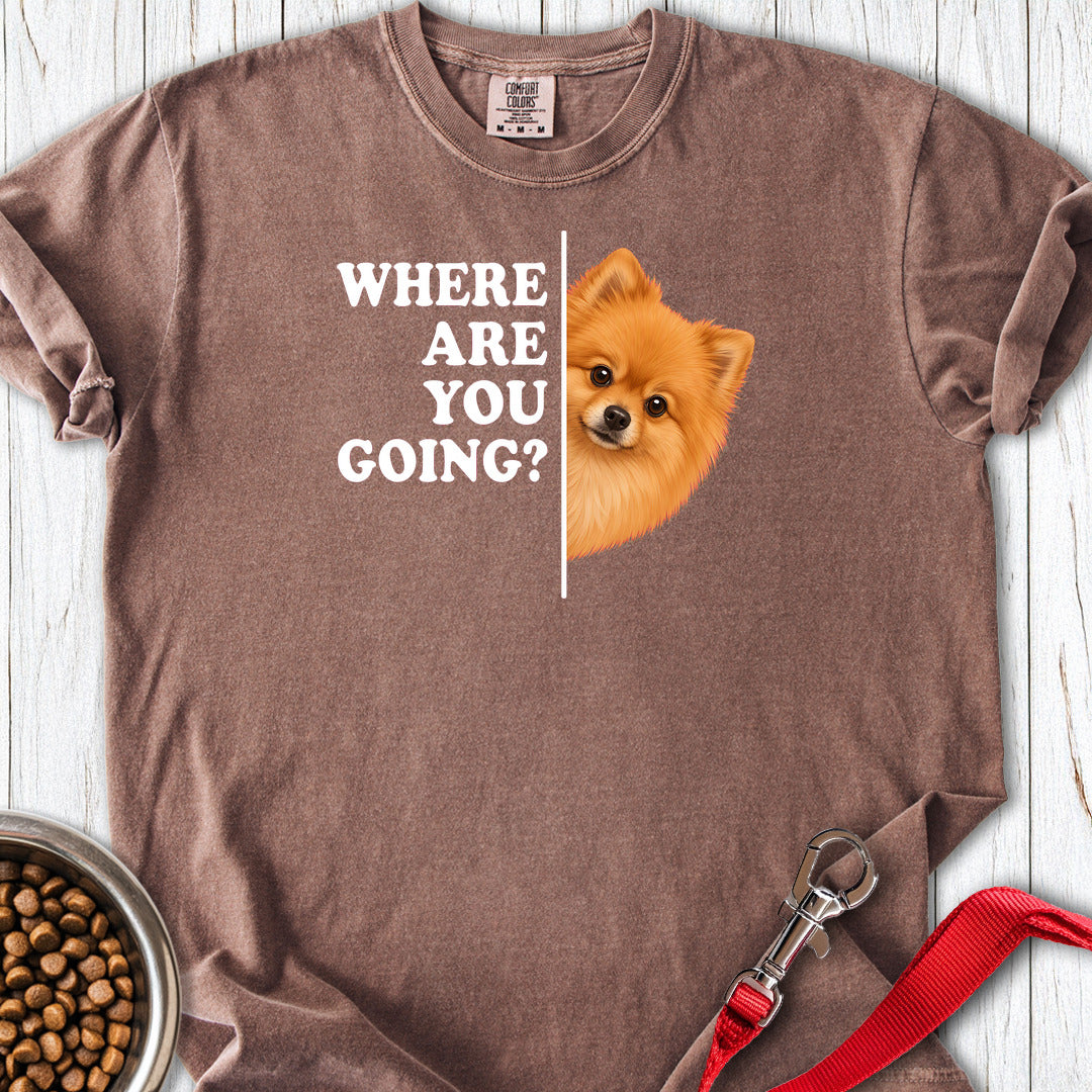 Pomeranian Where Are You Going Premium Tee — Espresso