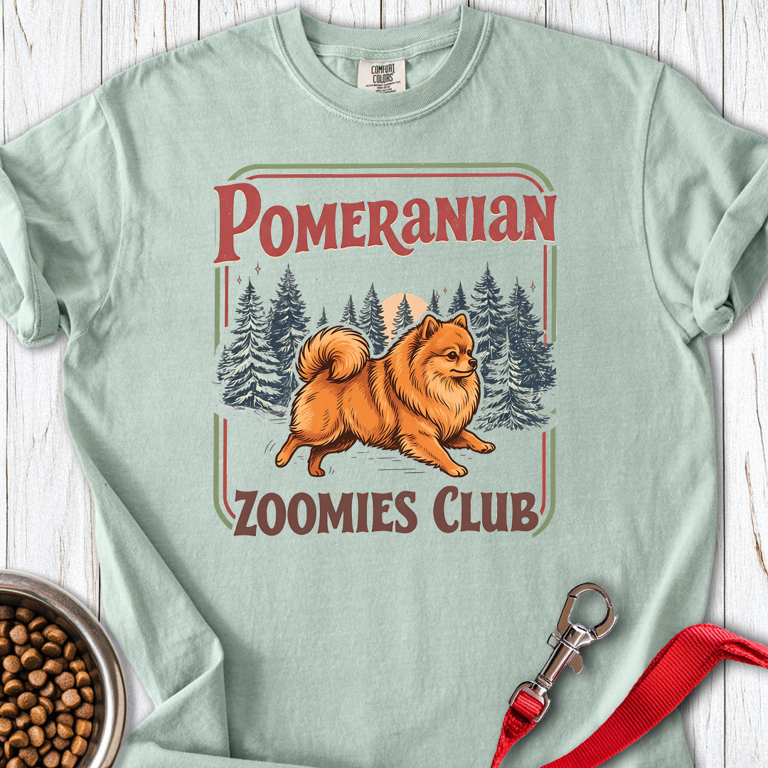 Pomeranian Zoomies Club Premium Tee — Bay