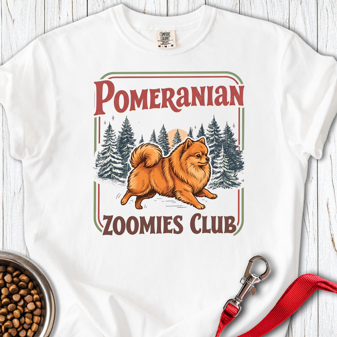 Pomeranian Zoomies Club Premium Tee — White