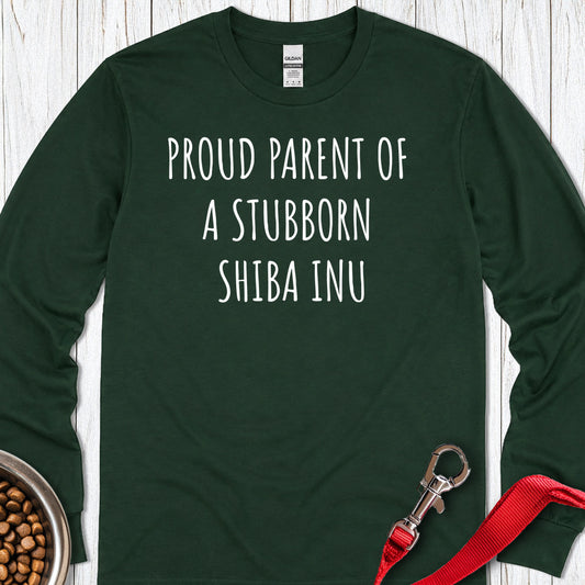 Proud Shiba Inu Parent Long Sleeve — Forest Green