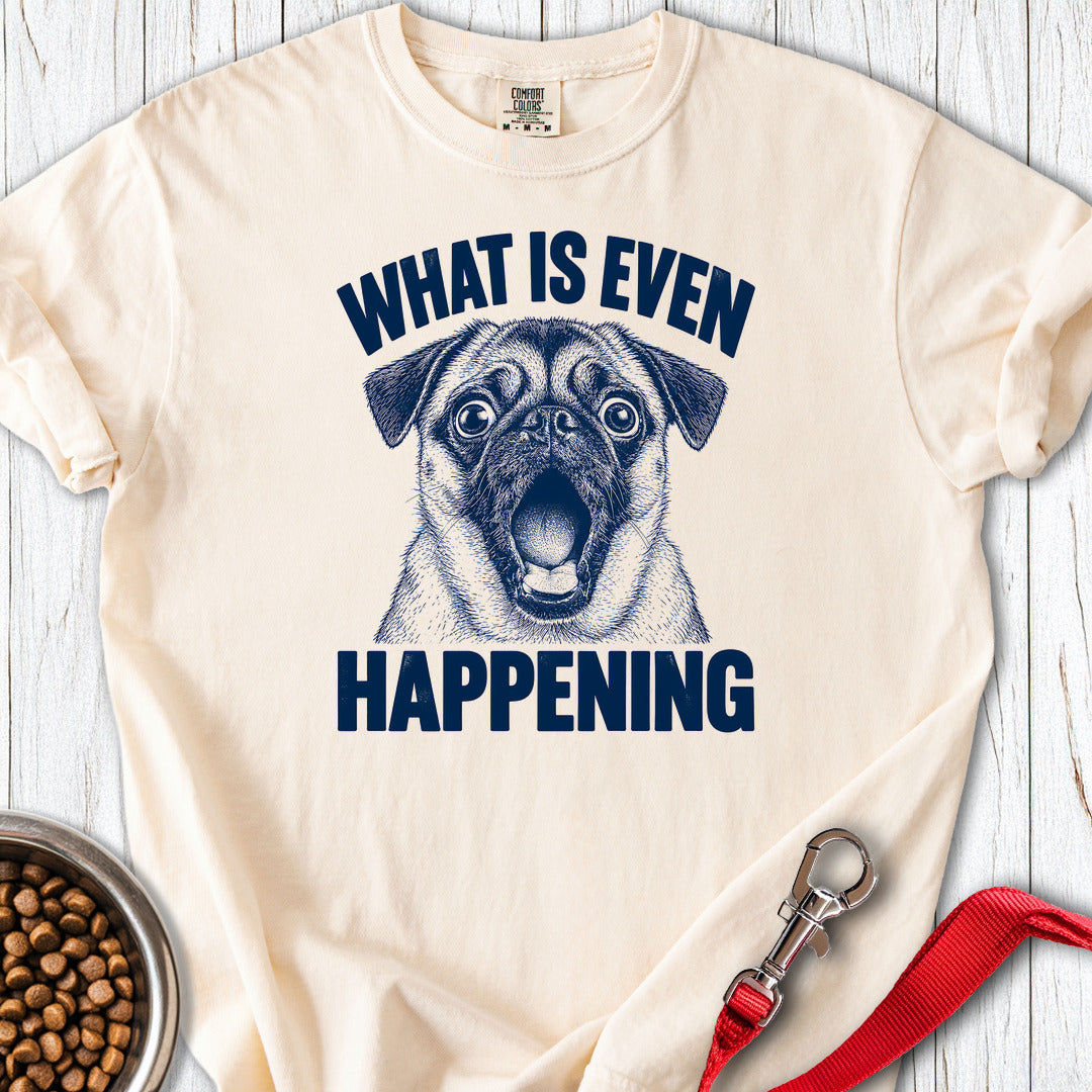 Pug What Is Even Happening Premium Tee — Ivory