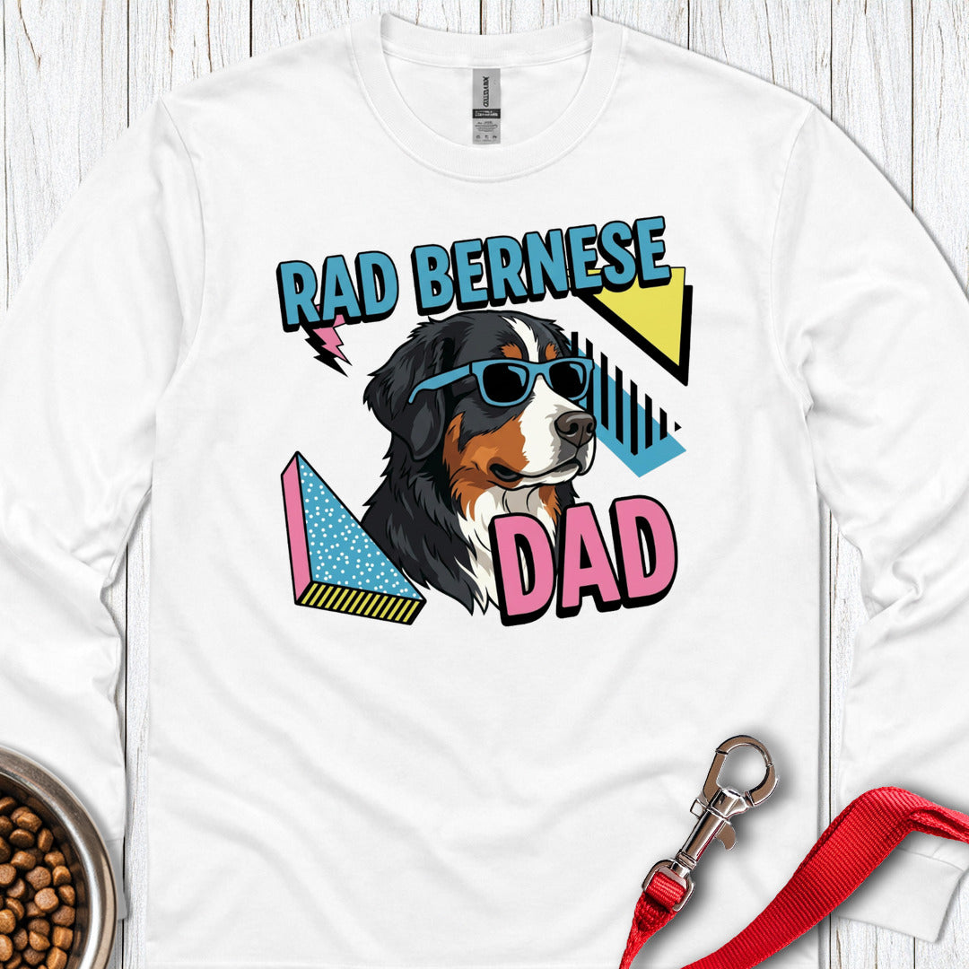 Rad Bernese Dad 90's Long Sleeve — White