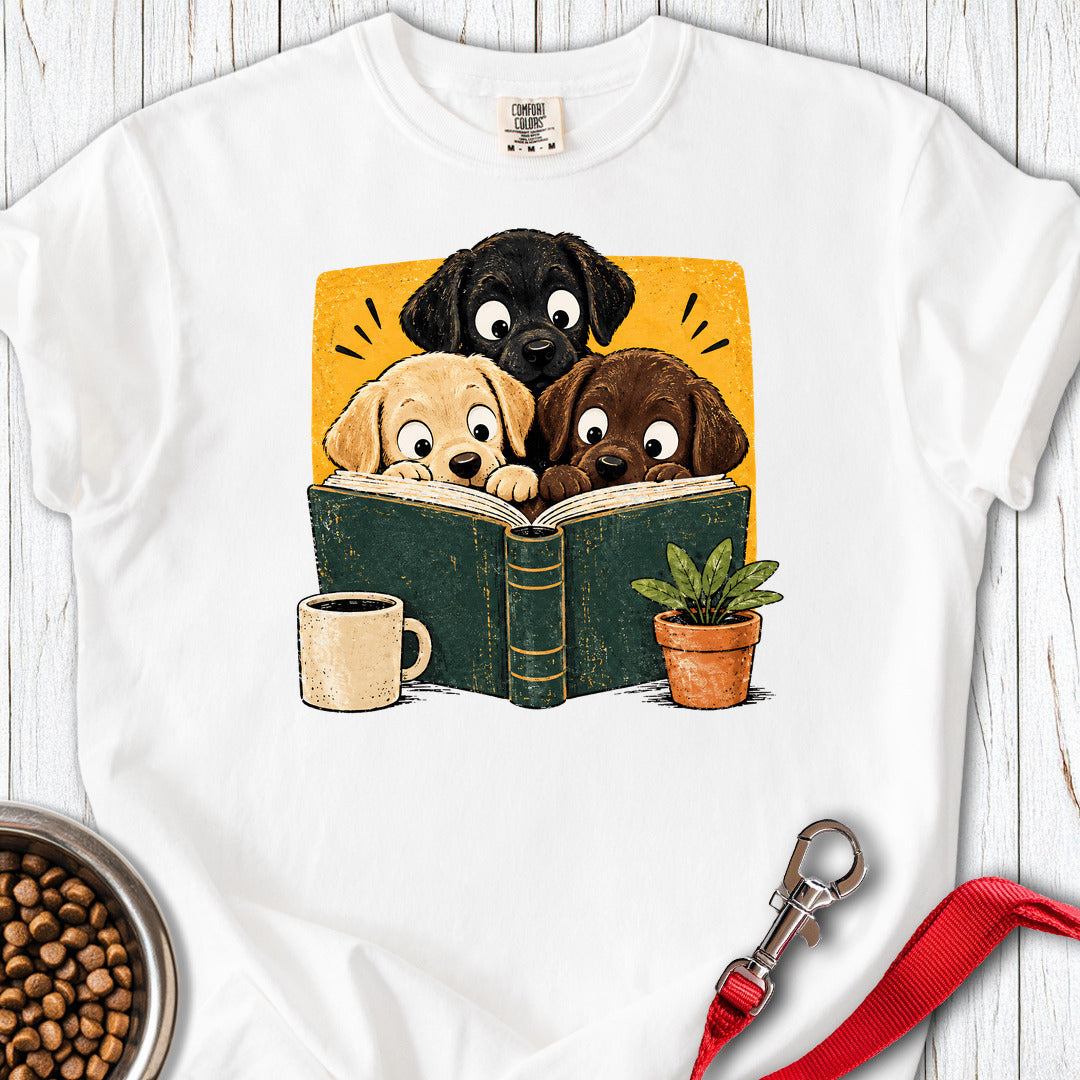 Reading Labrador Puppies Premium Tee White