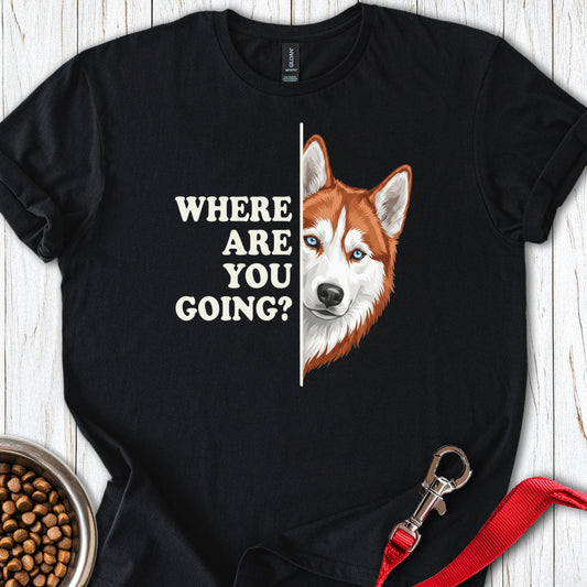 Red and White Husky Alert Black