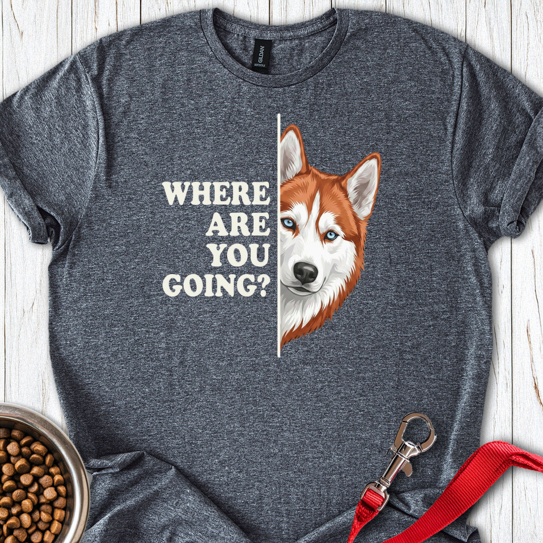Red and White Husky Alert Dark Heather