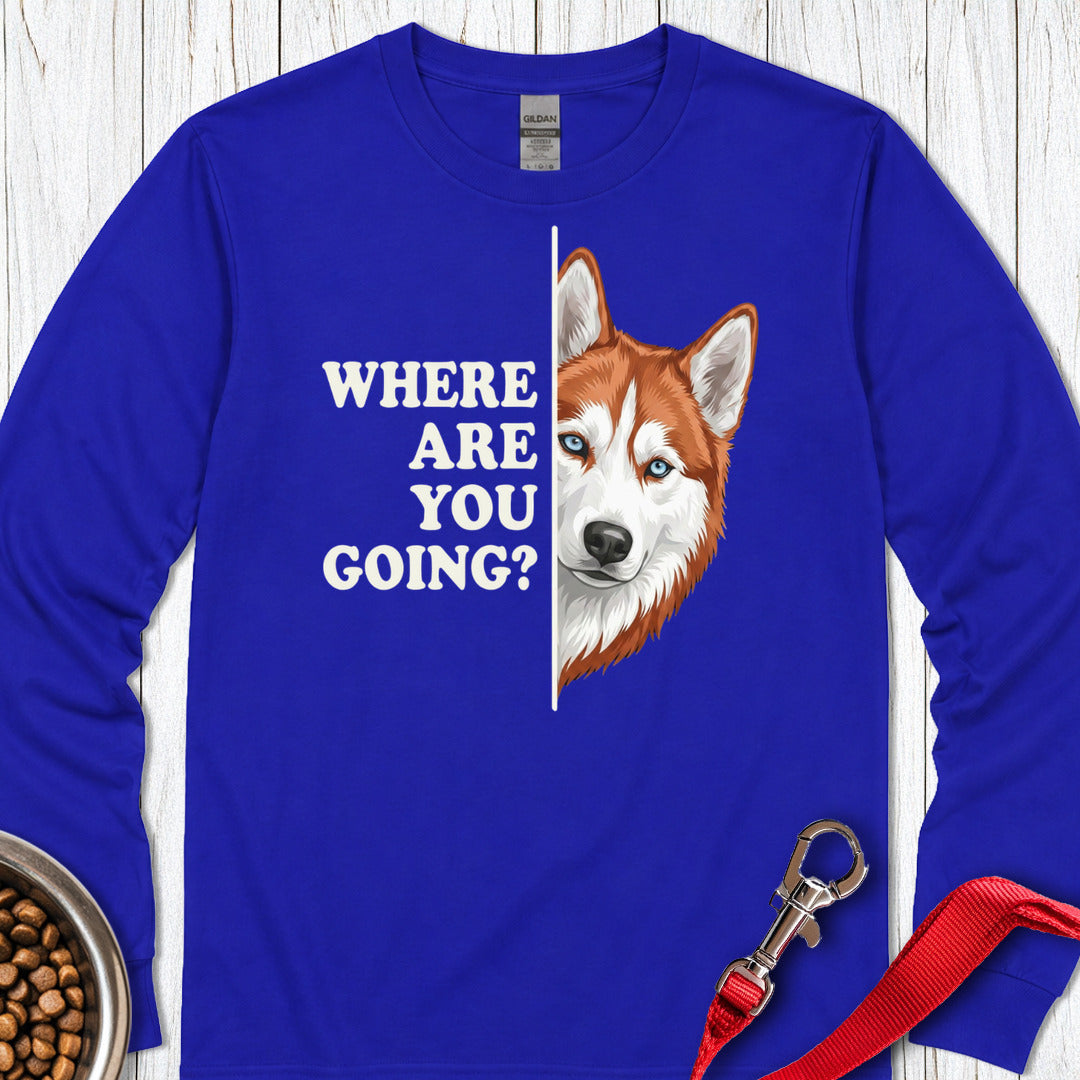 Red and White Husky Alert Long Sleeve — Royal