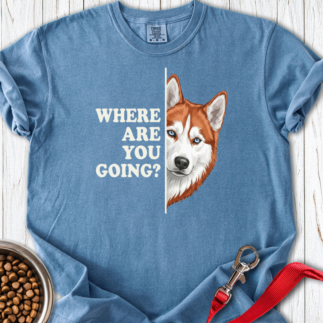 Red and White Husky Alert Premium Tee Blue Jean