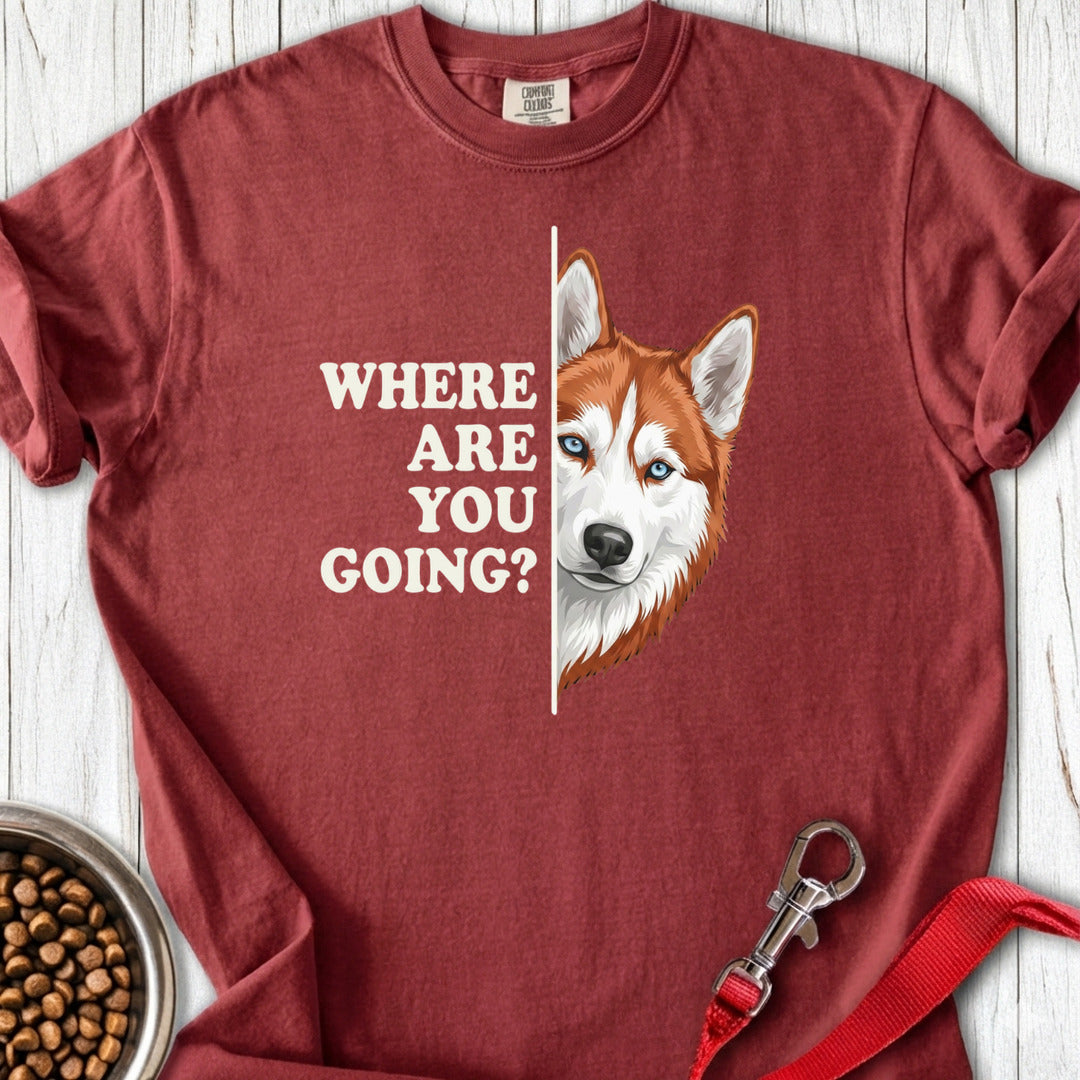 Red and White Husky Alert Premium Tee Brick