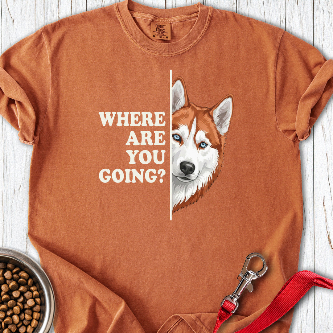 Red and White Husky Alert Premium Tee Yam