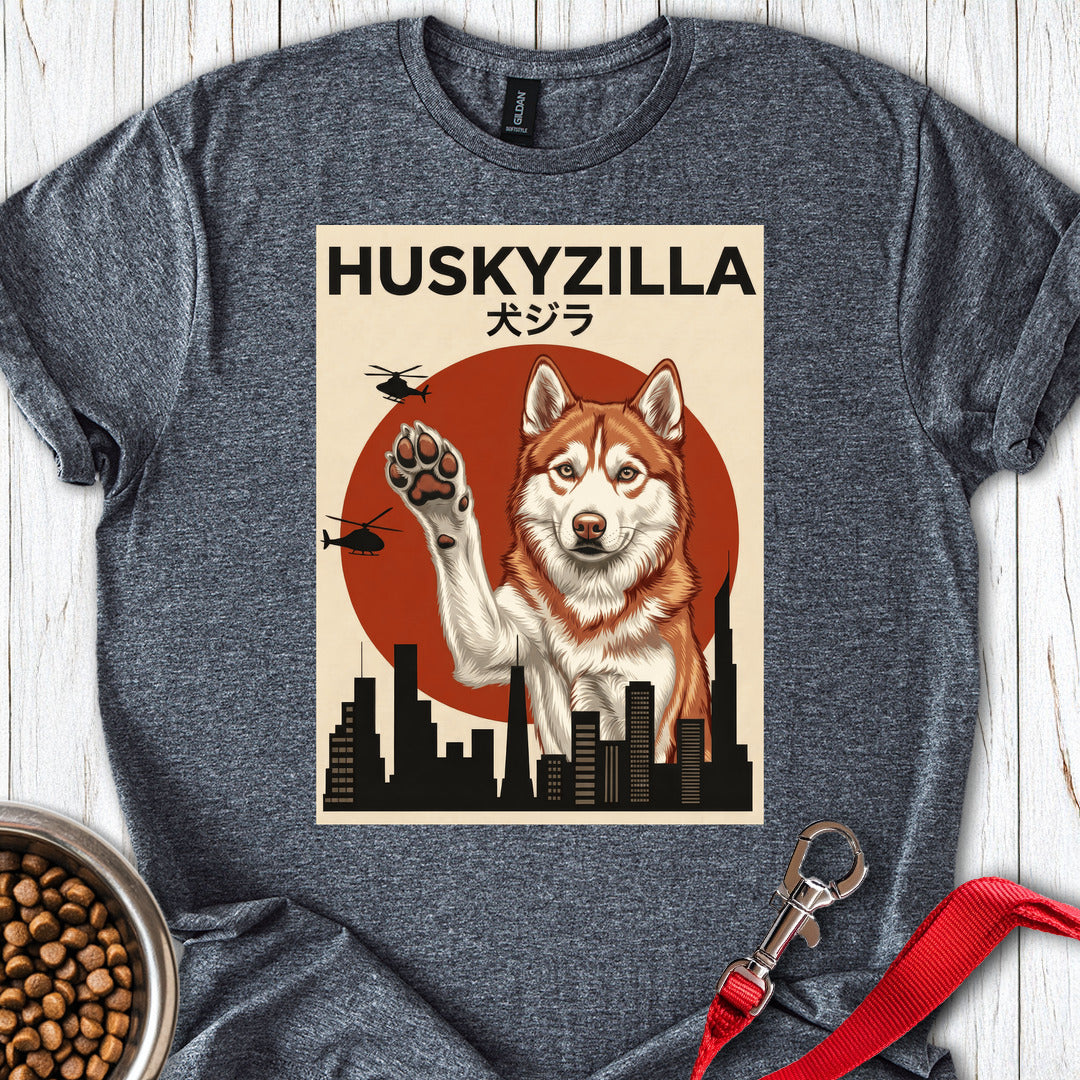 Red and White Husky Huskyzilla Dark Heather