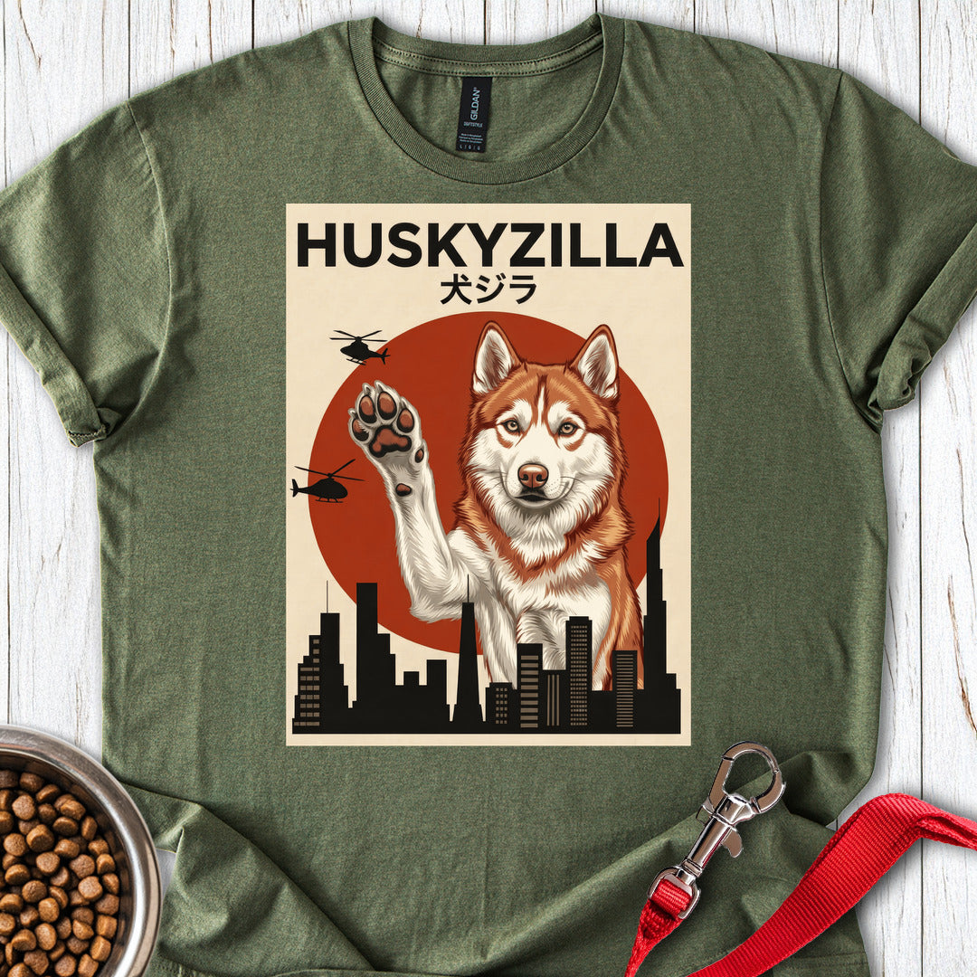 Red and White Husky Huskyzilla Military Green
