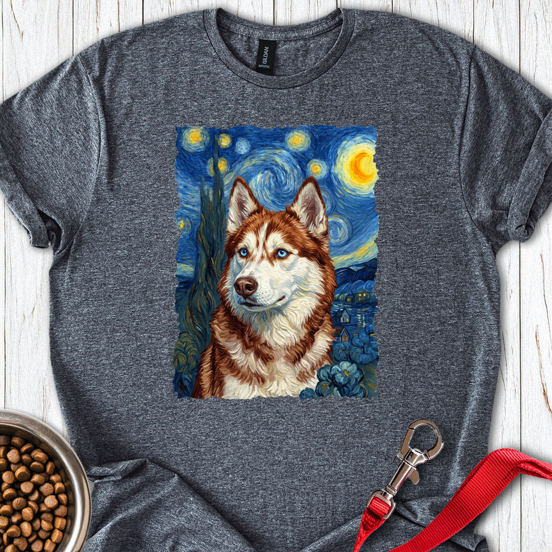 Red and White Husky Van Gogh Dark Heather