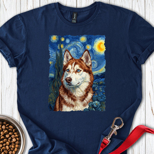 Red and White Husky Van Gogh Navy