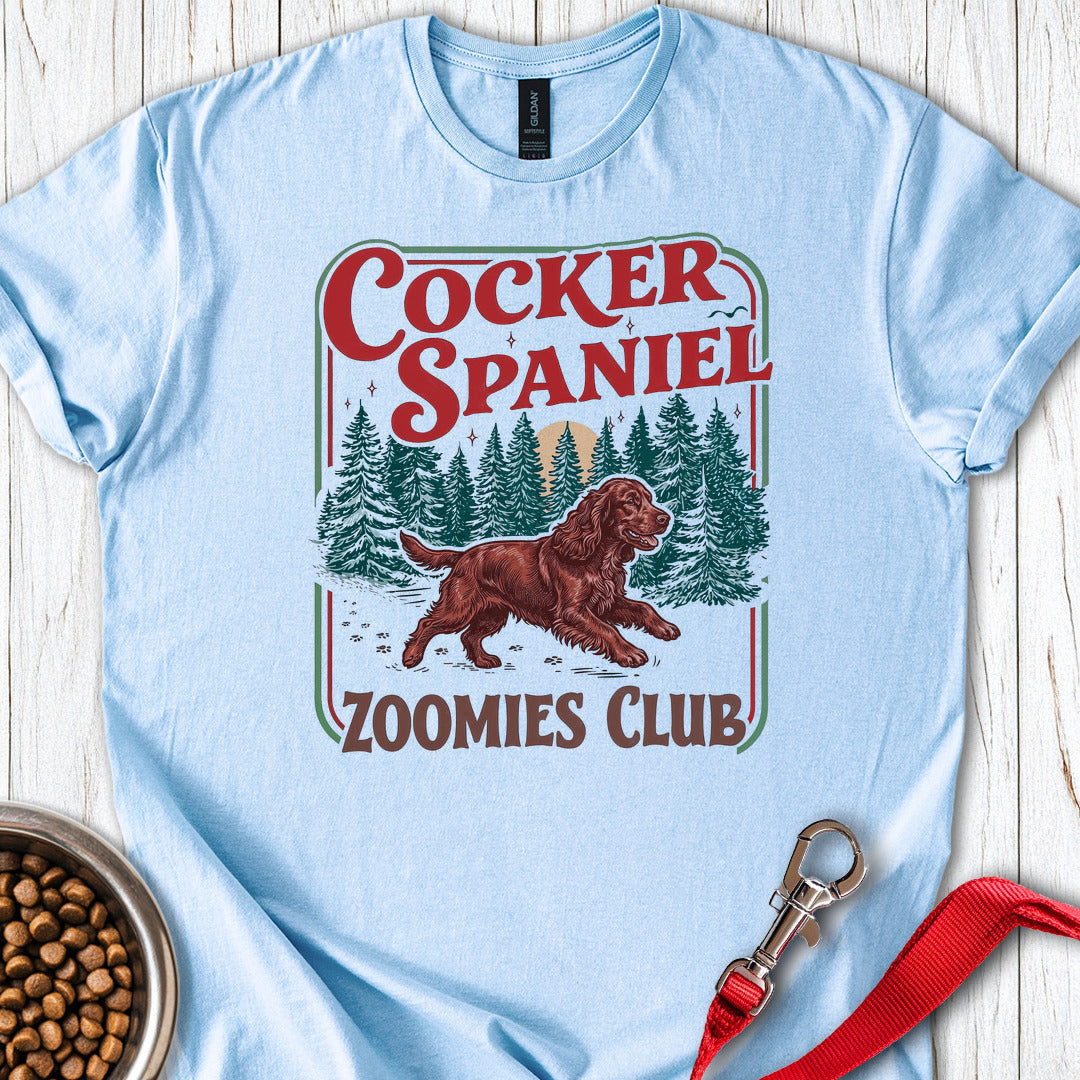 Red Cocker Spaniel Zoomies Club Light Blue