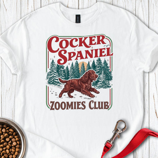 Red Cocker Spaniel Zoomies Club White